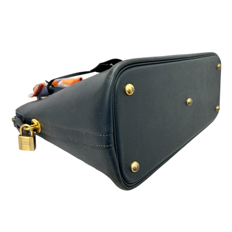 【Hermes】エルメス ボリード35 ヴォーエプソン B刻印 ハンドバッグ かばん レディース ネイビー系 【中古】