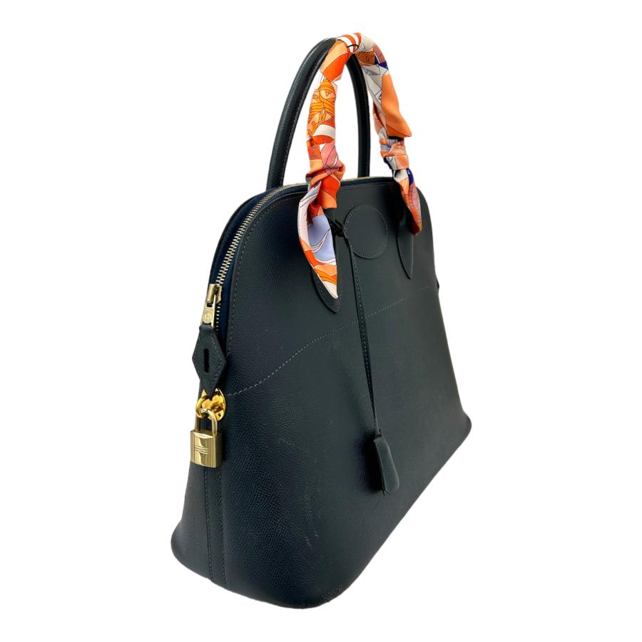 【Hermes】エルメス ボリード35 ヴォーエプソン B刻印 ハンドバッグ かばん レディース ネイビー系 【中古】